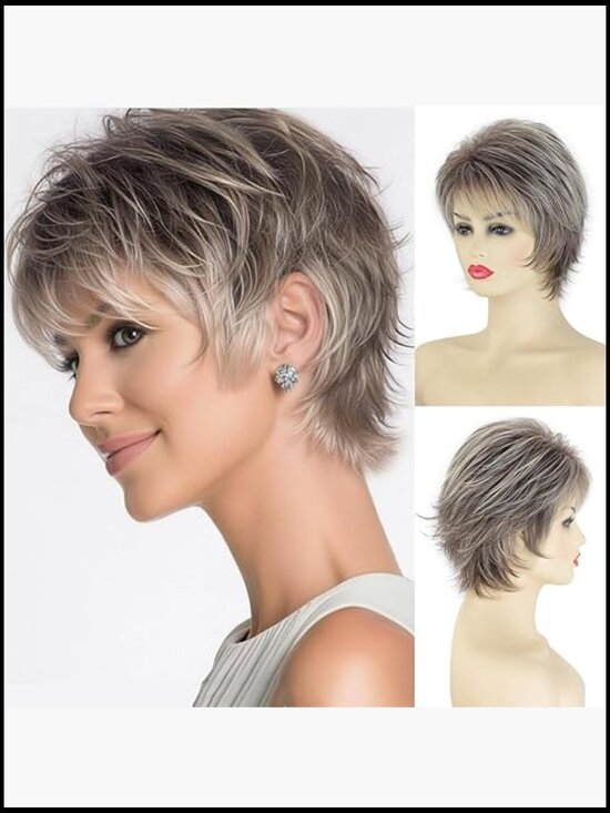 Short Pixie Wavy Wig Natural Looking Layered Synthetic Hair Heat Resistant main image 5